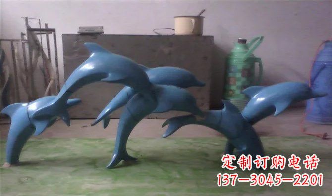 河源不锈钢海豚雕塑精致的艺术品