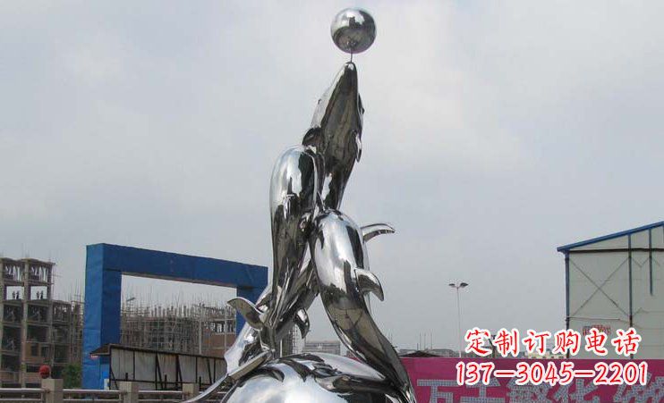 河源不锈钢海豚雕塑海洋之美的象征