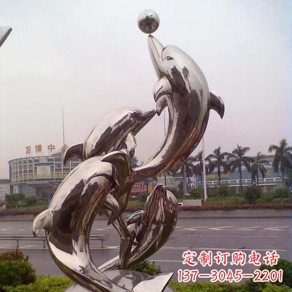 河源不锈钢海豚雕塑艺术之美