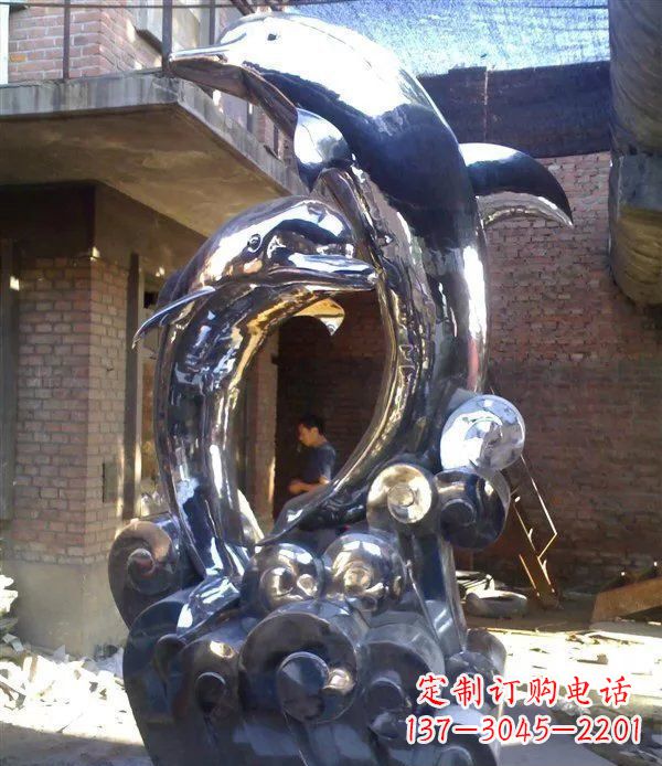 河源不锈钢海豚美观动态的雕塑