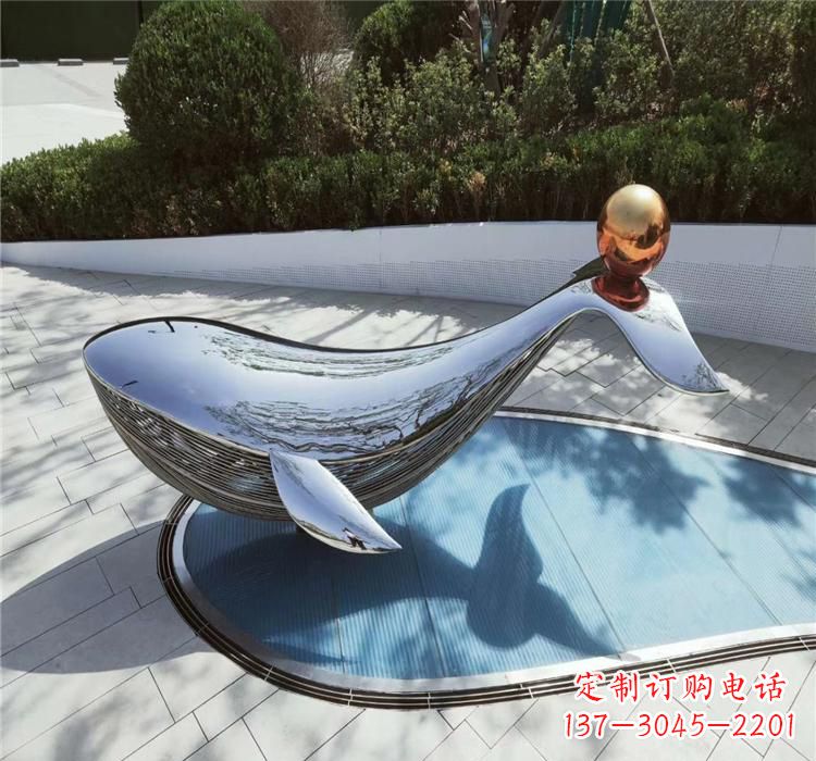 河源不锈钢海豚精美的雕塑作品