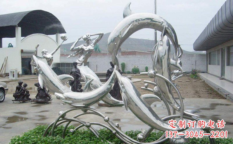 河源不锈钢海豚的灵动嬉戏