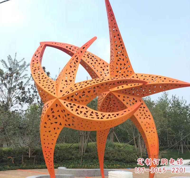河源不锈钢海星海洋动物雕塑——美丽的海洋艺术