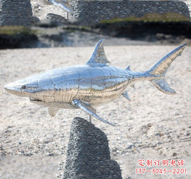 河源不锈钢海洋公园鲨鱼雕塑