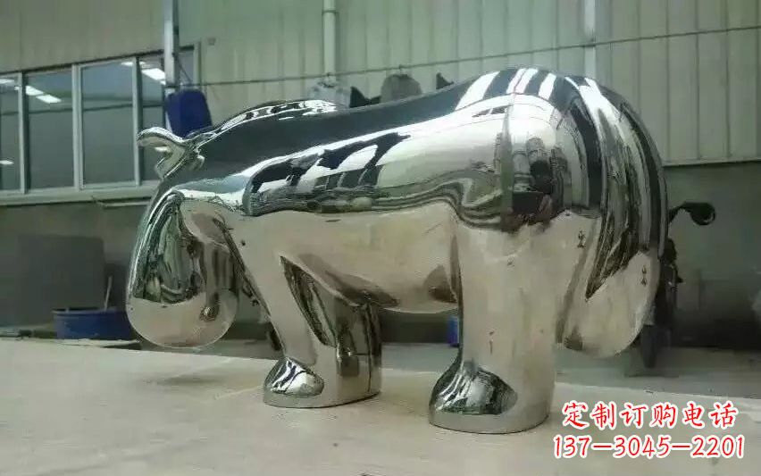 河源不锈钢河马雕塑美观耐用的艺术品