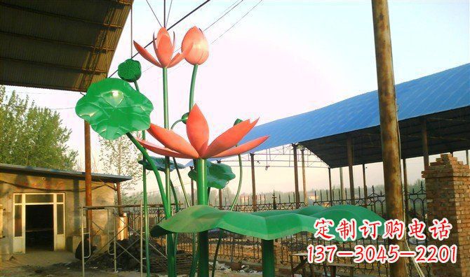 河源不锈钢荷叶雕塑精美而优雅
