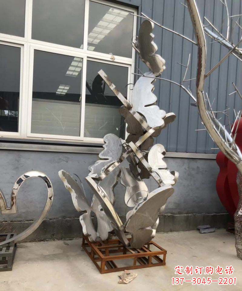 河源蝴蝶之舞不锈钢雕塑精美绝伦