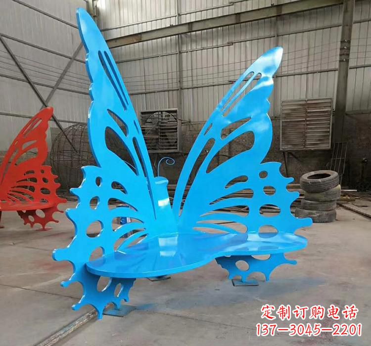 河源不锈钢蝴蝶座椅雕塑艺术精品