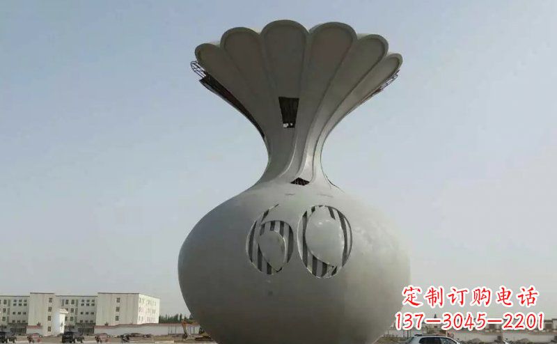 河源不锈钢花篮雕塑 (2)