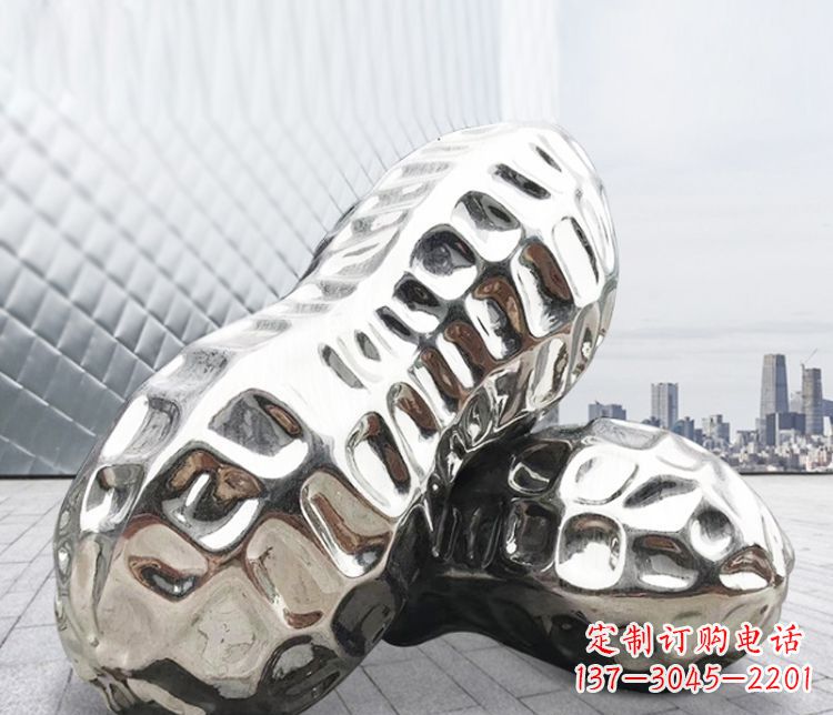 河源精美不锈钢花生雕塑