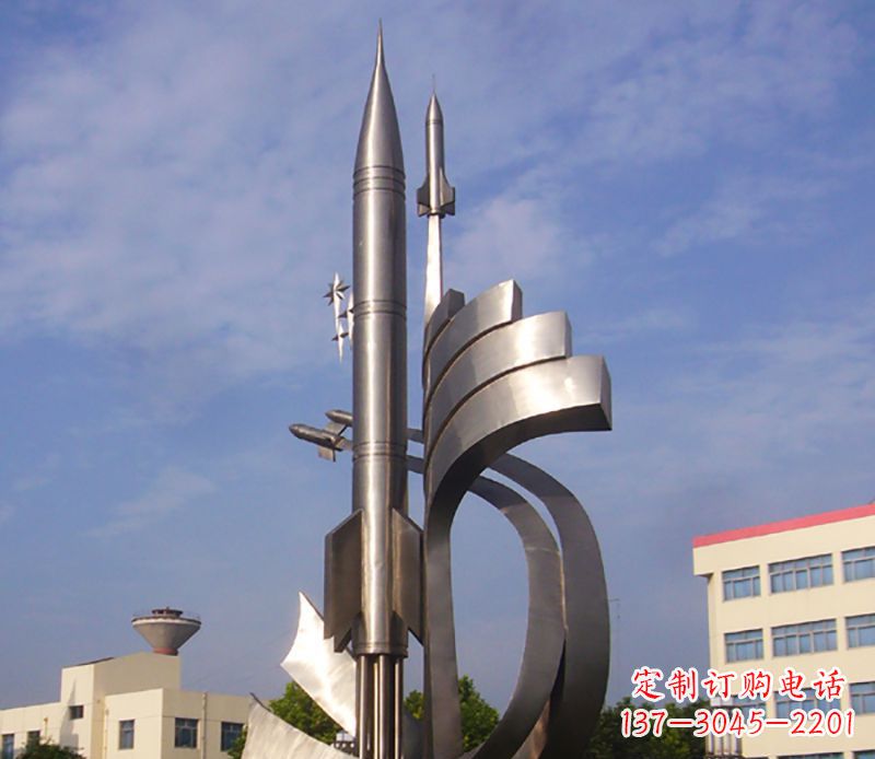 河源不锈钢火箭飞升广场景观雕塑