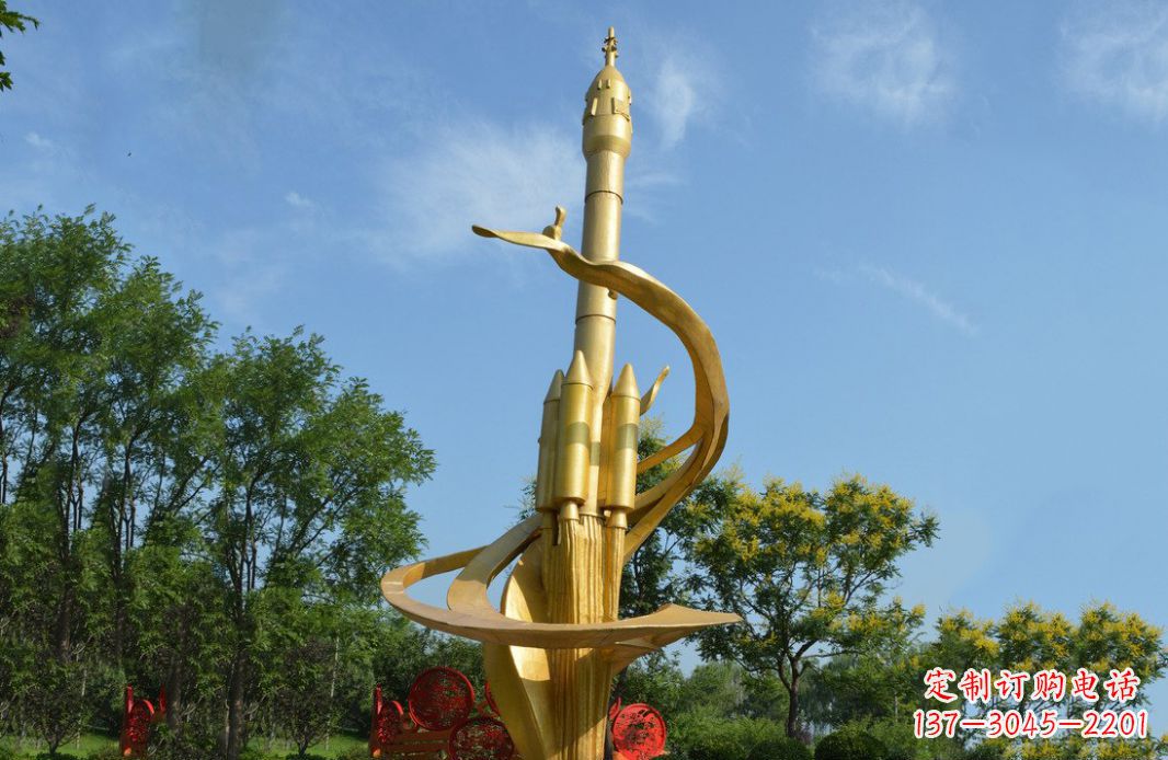河源不锈钢火箭广场景观雕塑