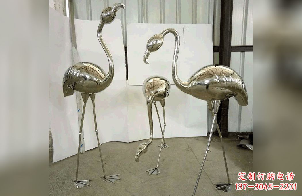 河源不锈钢火烈鸟景观雕塑