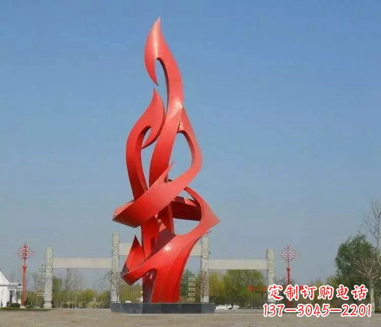 河源火苗雕塑点缀城市景观