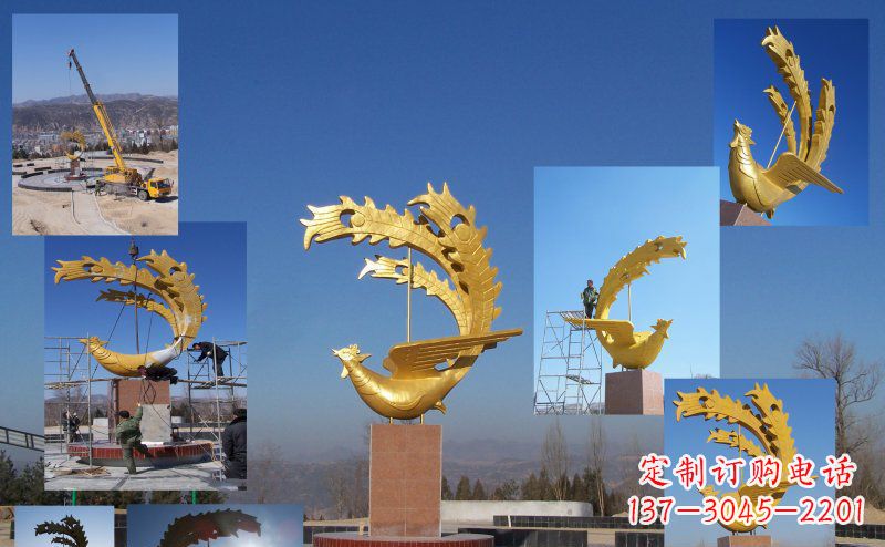 河源凤凰金色雕塑——展现凤凰之美