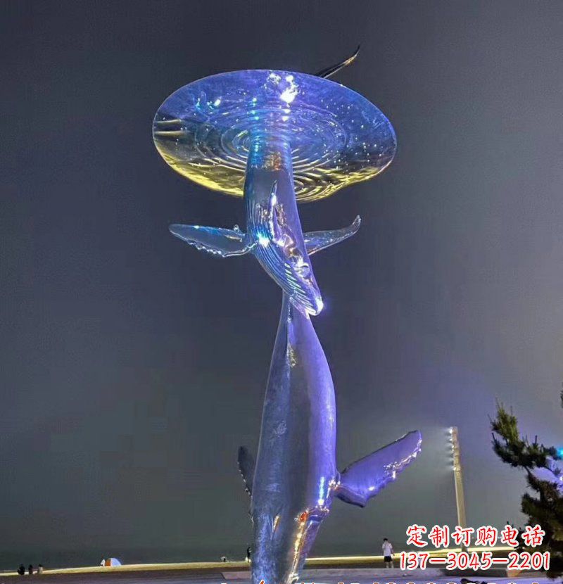 河源不锈钢鲸鱼雕塑——传承着海洋的精灵魅力