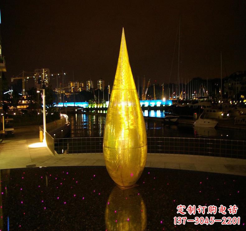 河源不锈钢水滴雕塑给环境带来美丽