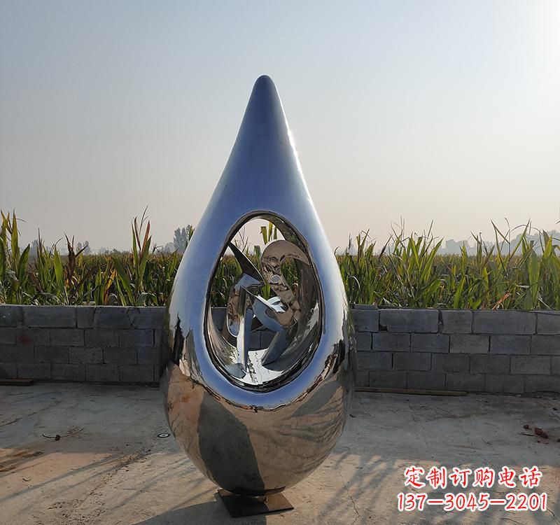 河源不锈钢水滴雕塑展现自然之美