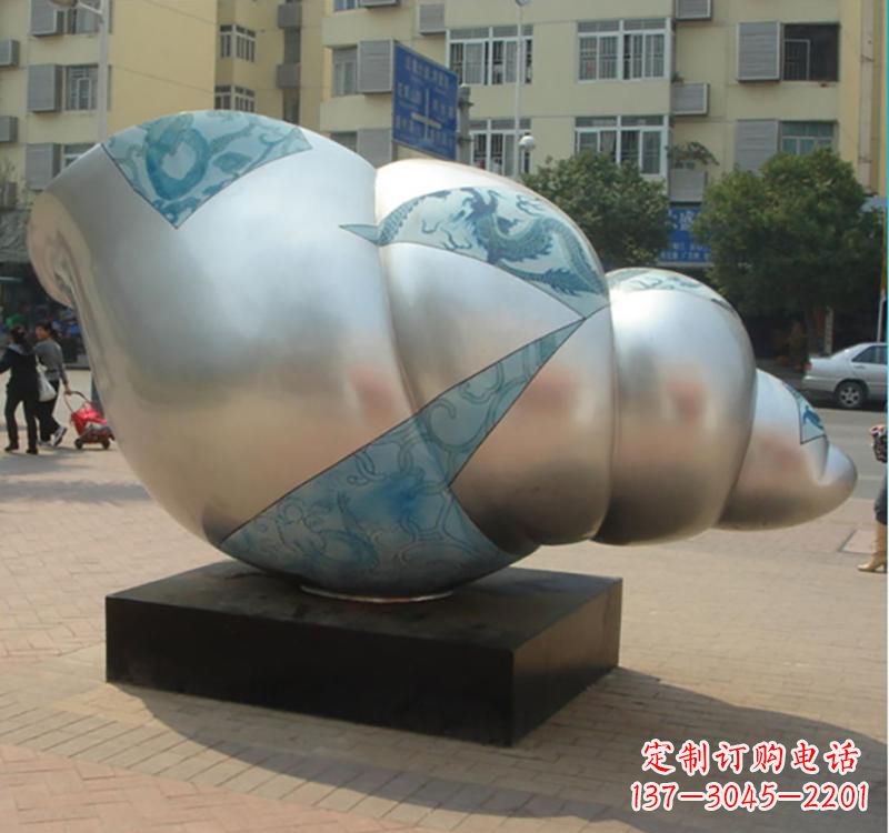 河源不锈钢海螺雕塑艺术的精美融合