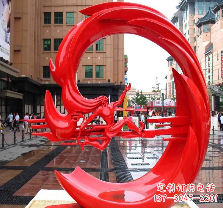 河源夸父雕塑一种不锈钢的艺术