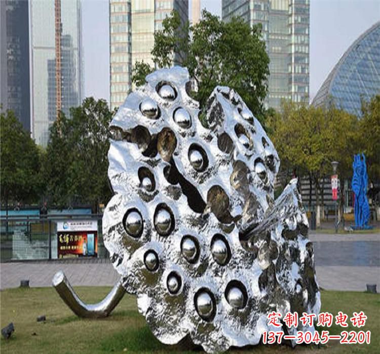 河源不锈钢莲蓬雕塑源自中国传统文化的精美作品
