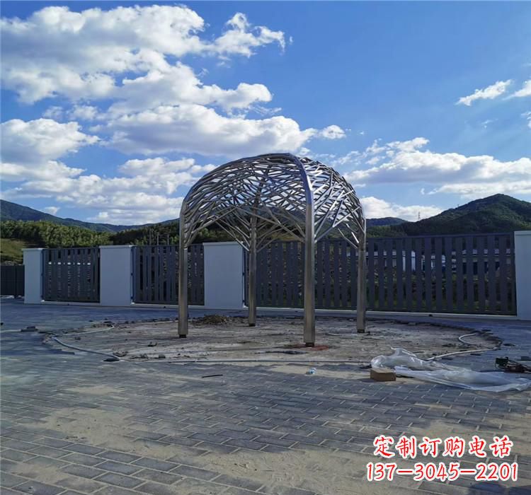 河源不锈钢凉亭雕塑美丽的艺术之作
