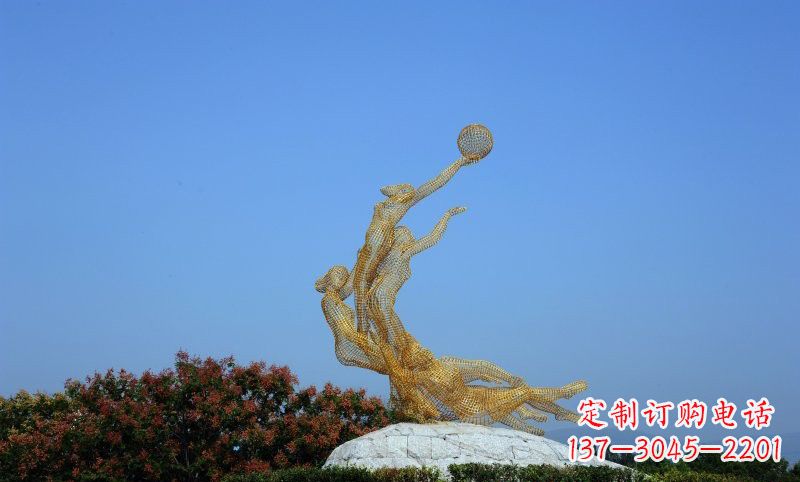 河源精致的不锈钢女排雕塑