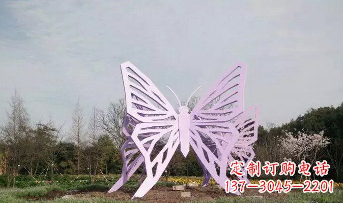 河源不锈钢蝴蝶雕塑美丽的艺术装点