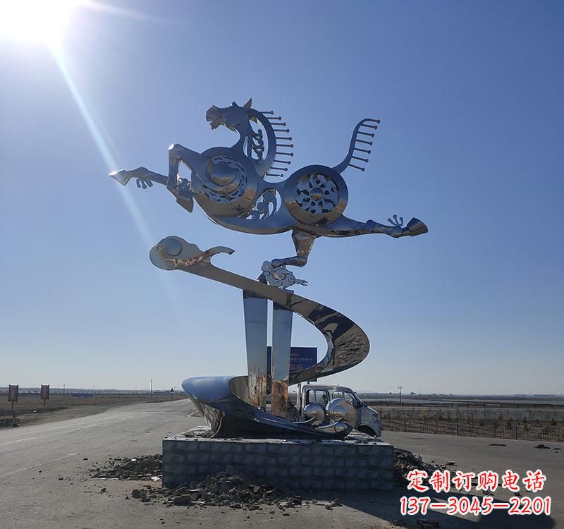 河源不锈钢马踏飞燕城市雕塑