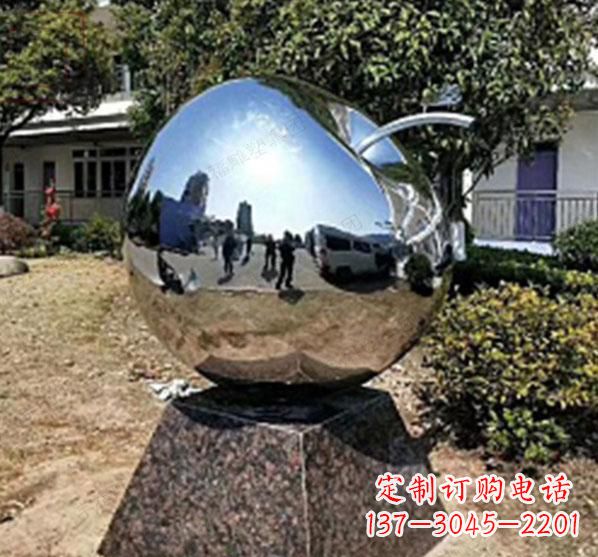 河源不锈钢蚂蚁滚苹果雕塑艺术与科技的完美结合