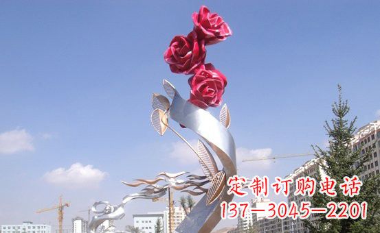 河源不锈钢玫瑰雕塑精致的艺术之美