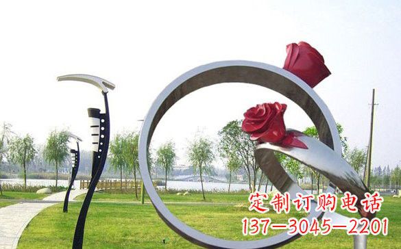 河源不锈钢玫瑰花戒指精致雕塑之美