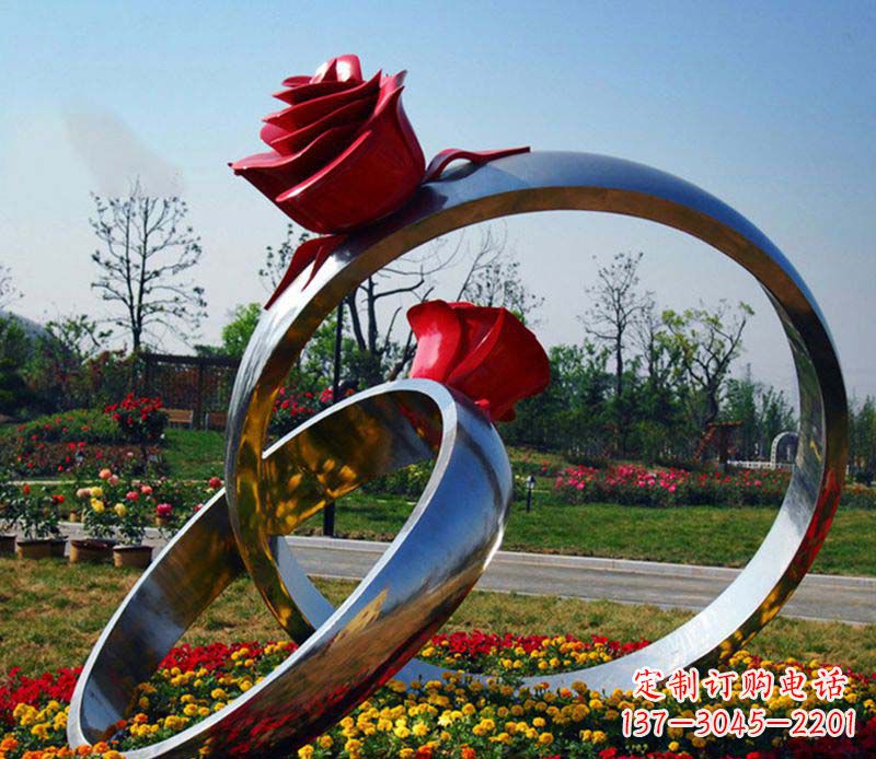 河源不锈钢玫瑰戒指精美的艺术品