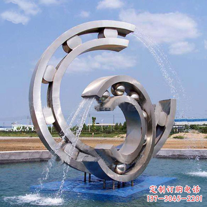 河源不锈钢喷水雕塑点缀园林水景的美