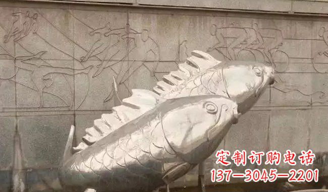 河源不锈钢喷泉鱼雕塑美丽装点城市