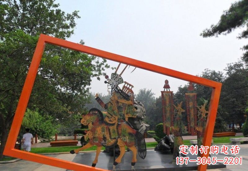 河源不锈钢皮影戏雕塑2
