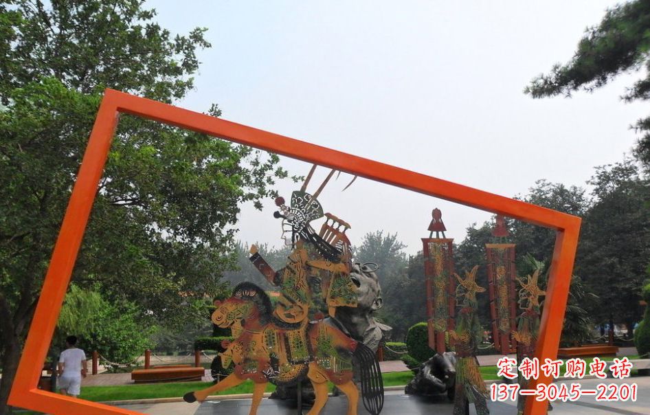 河源不锈钢皮影戏景观雕塑
