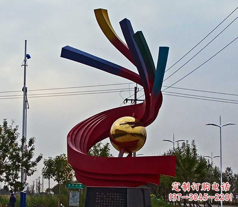 河源不锈钢飘带广场景观