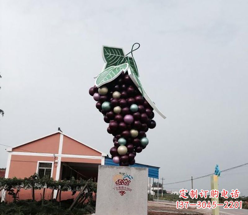 河源精美绝伦的不锈钢葡萄雕塑