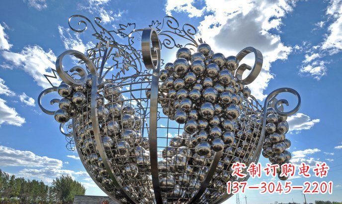 河源不锈钢葡萄雕塑精致美观、经久耐用