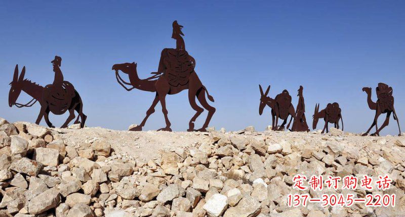 河源不锈钢骆驼雕塑传承古代传统