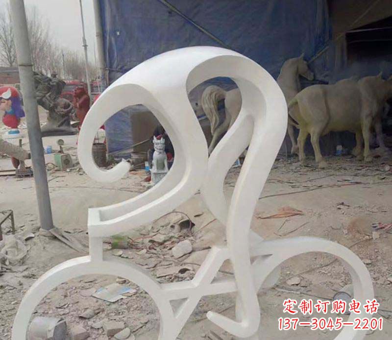 河源不锈钢自行车雕塑——景观的点缀