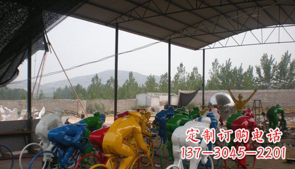 河源不锈钢骑自行车雕塑象征运动的艺术