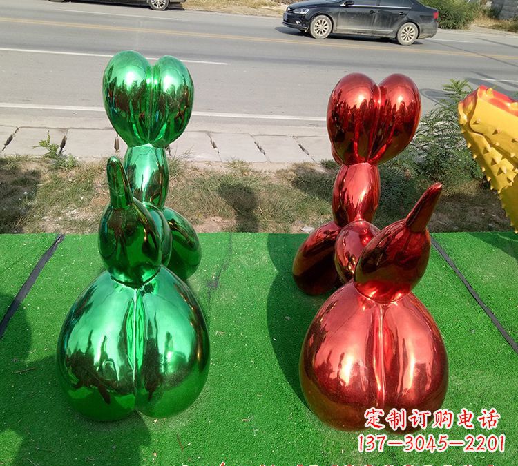 河源不锈钢气球狗雕塑