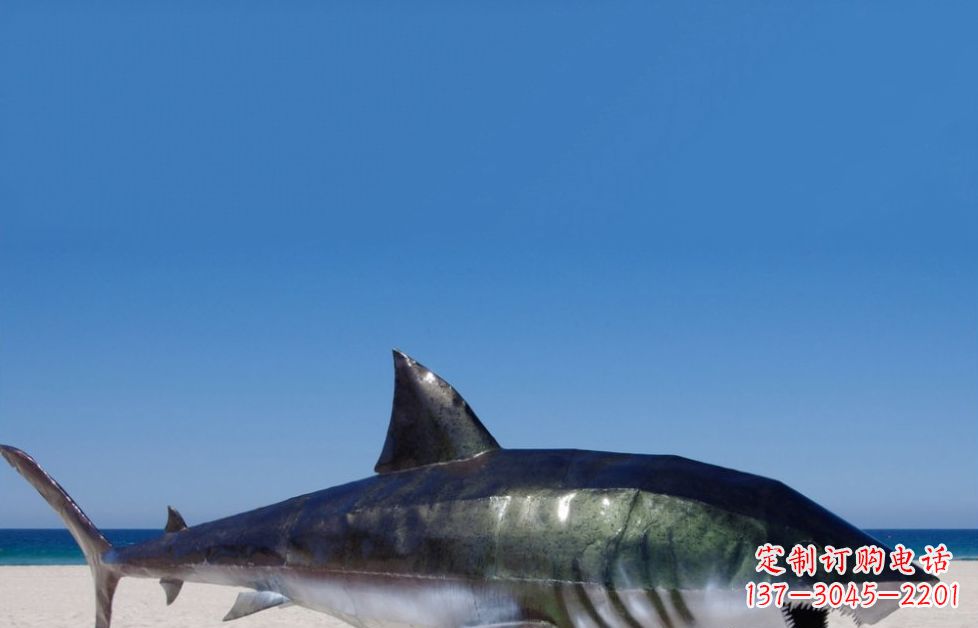 河源海洋生物之美——不锈钢鲨鱼雕塑