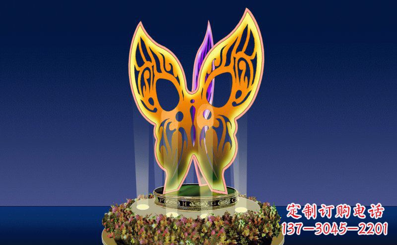 河源不锈钢三面蝴蝶雕塑精美绝伦