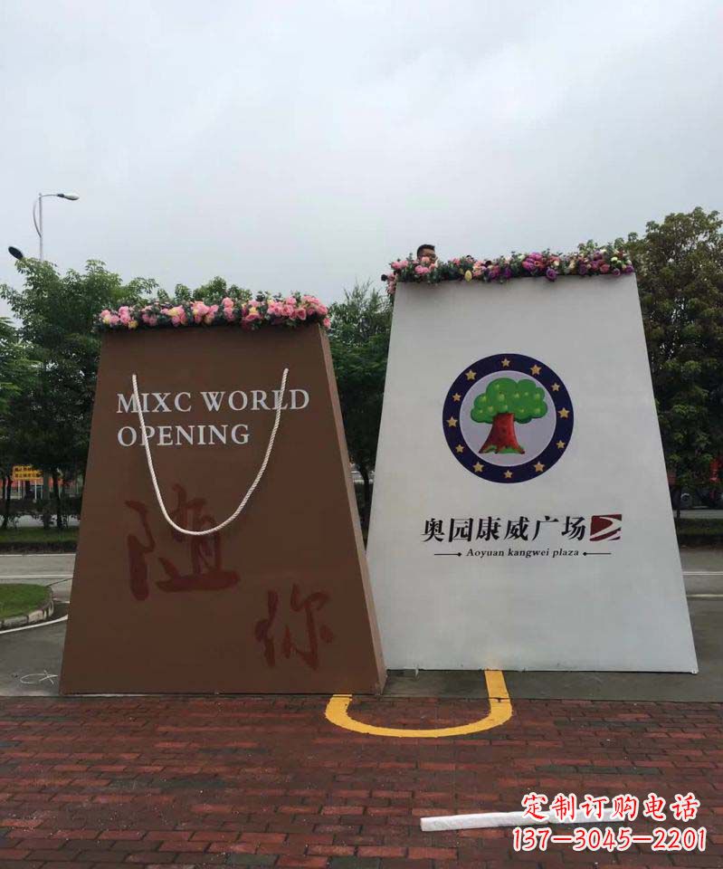 河源不锈钢购物袋雕塑给城市景观带来新的灵感