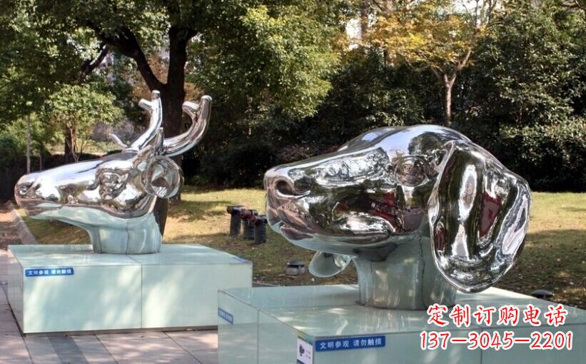 河源十二生肖头像景观雕塑