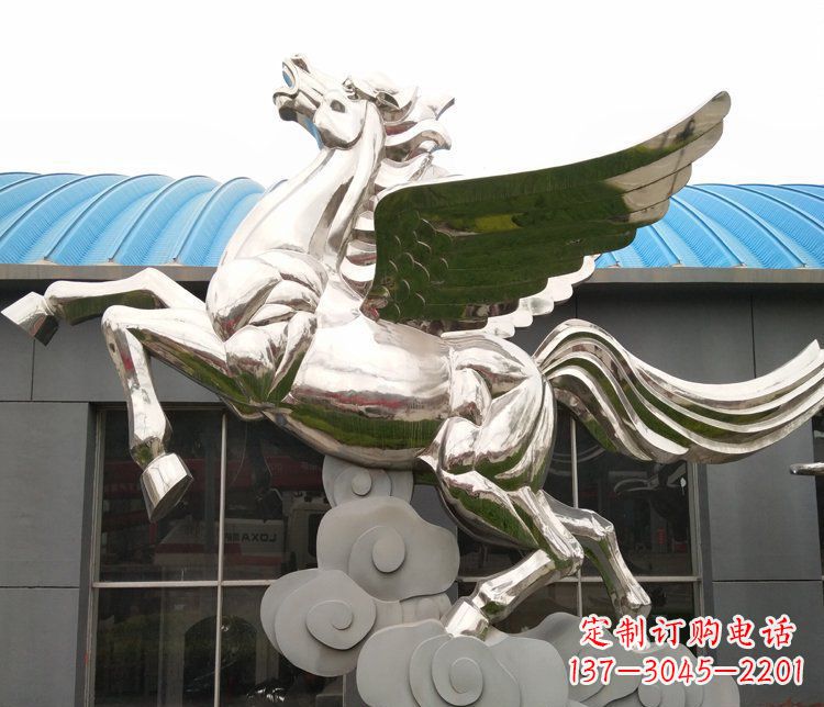 河源不锈钢踏云的飞马城市雕塑