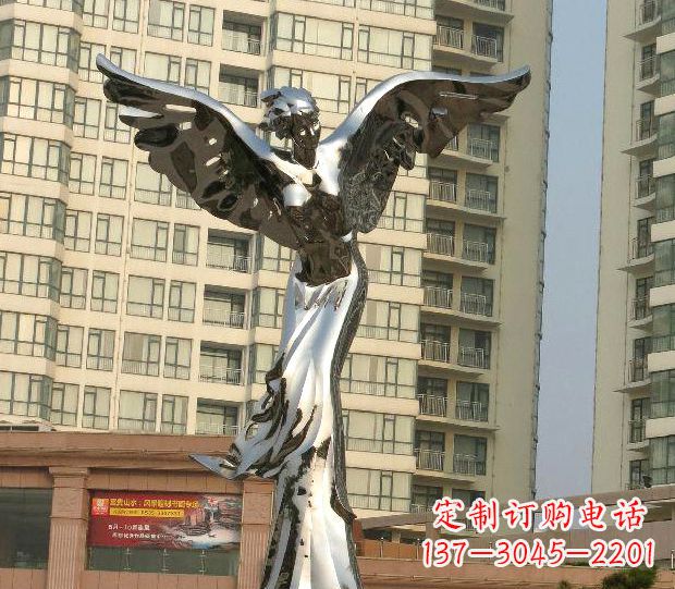 河源不锈钢天使雕塑传递温暖的祝福